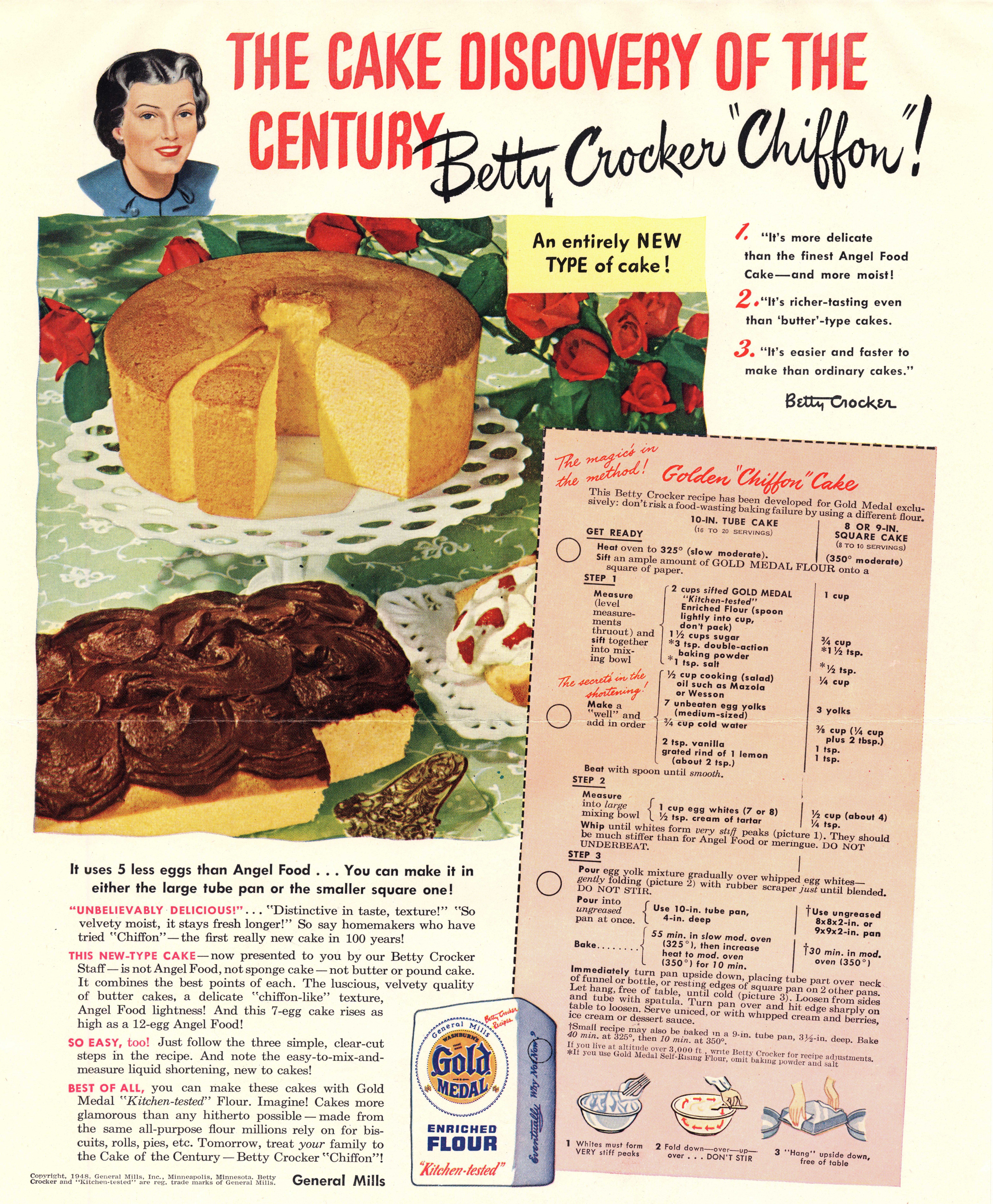 Chiffon cake ad from 1948